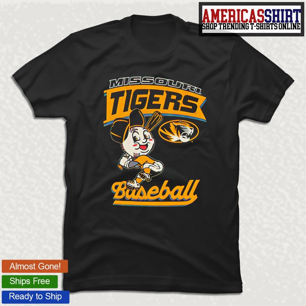 Missouri Tigers baseball mascot head player oval tiger head shirt