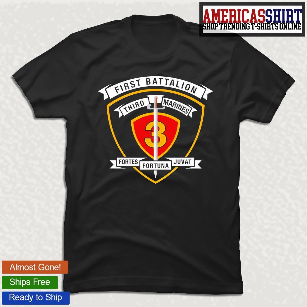 First Battalion Third Marines Fortes Fortuna Juvat logo shirt