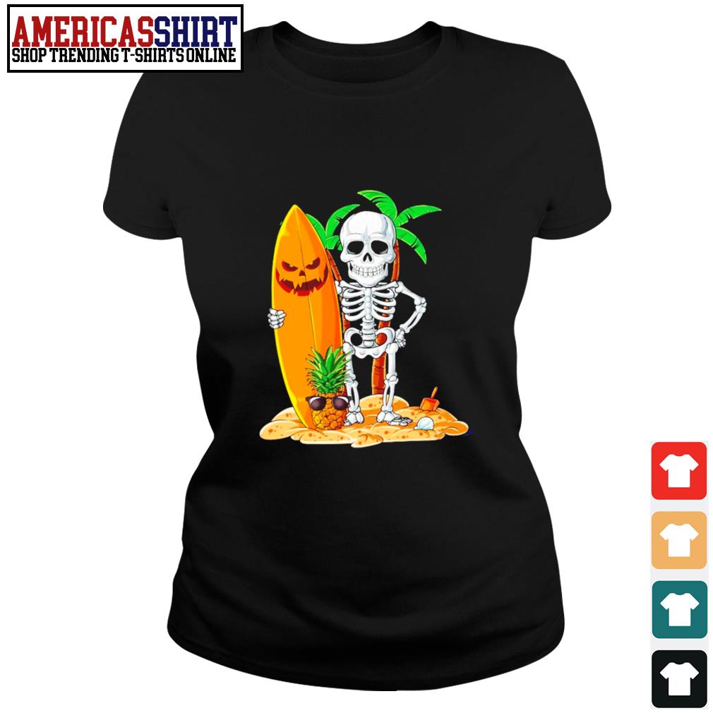 skeleton surfing t shirt